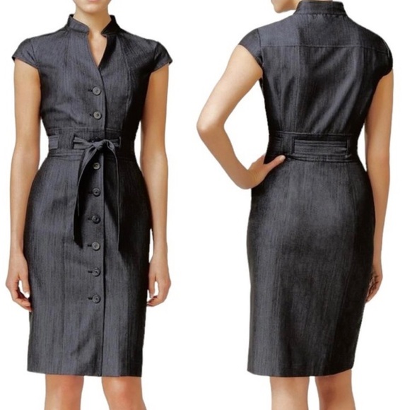 Calvin Klein Black Button-Down Dress - Picture 1 of 9